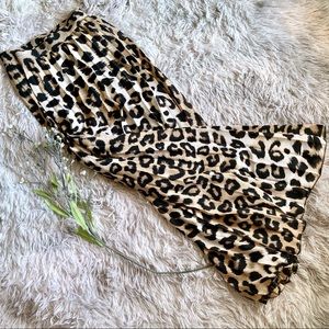 Banana Republic Leopard Pleated Midi Skirt…